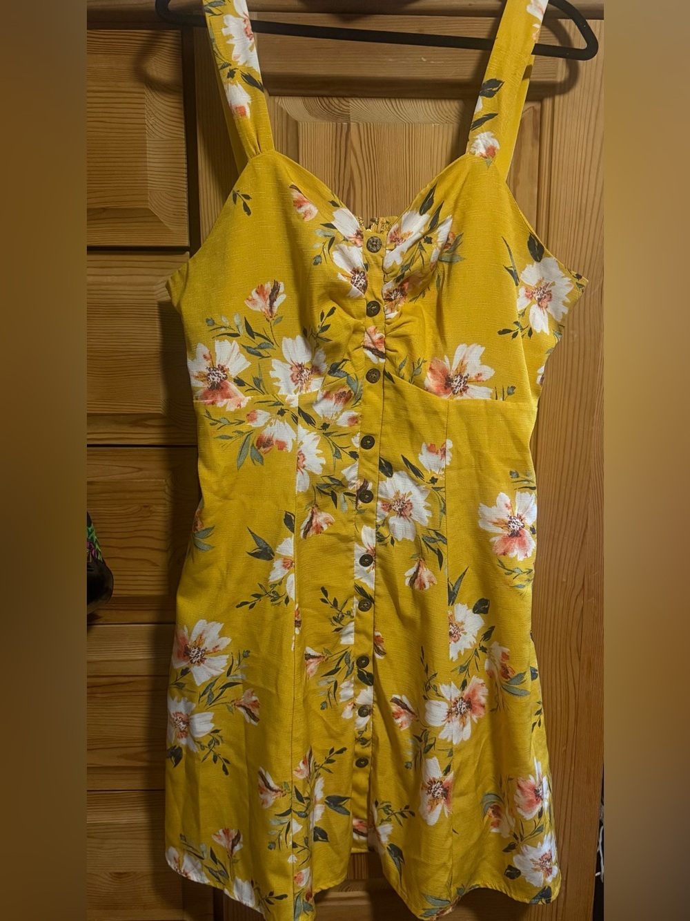 Trixxi Plus Size Yellow Floral Button-Front Sundress
